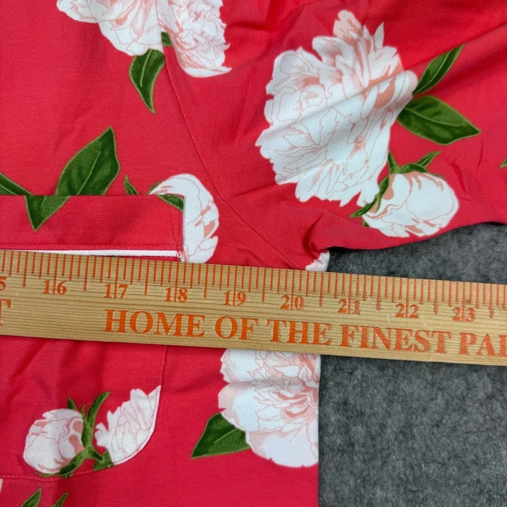 Bed Head Pajamas Women's Size M Coral Peony Print Long Sleeve Pajama Set NEW